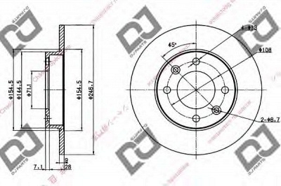 DJ PARTS bd1182 -  Тормозной диск